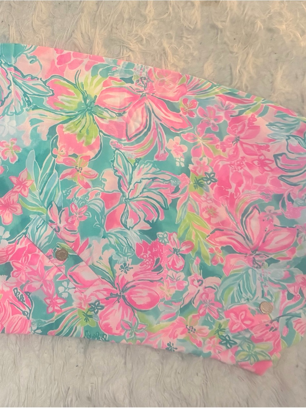 Lilly Pulitzer coral Pink Top with Lily Tropical Floral Skort size XL - Picture 2 of 9